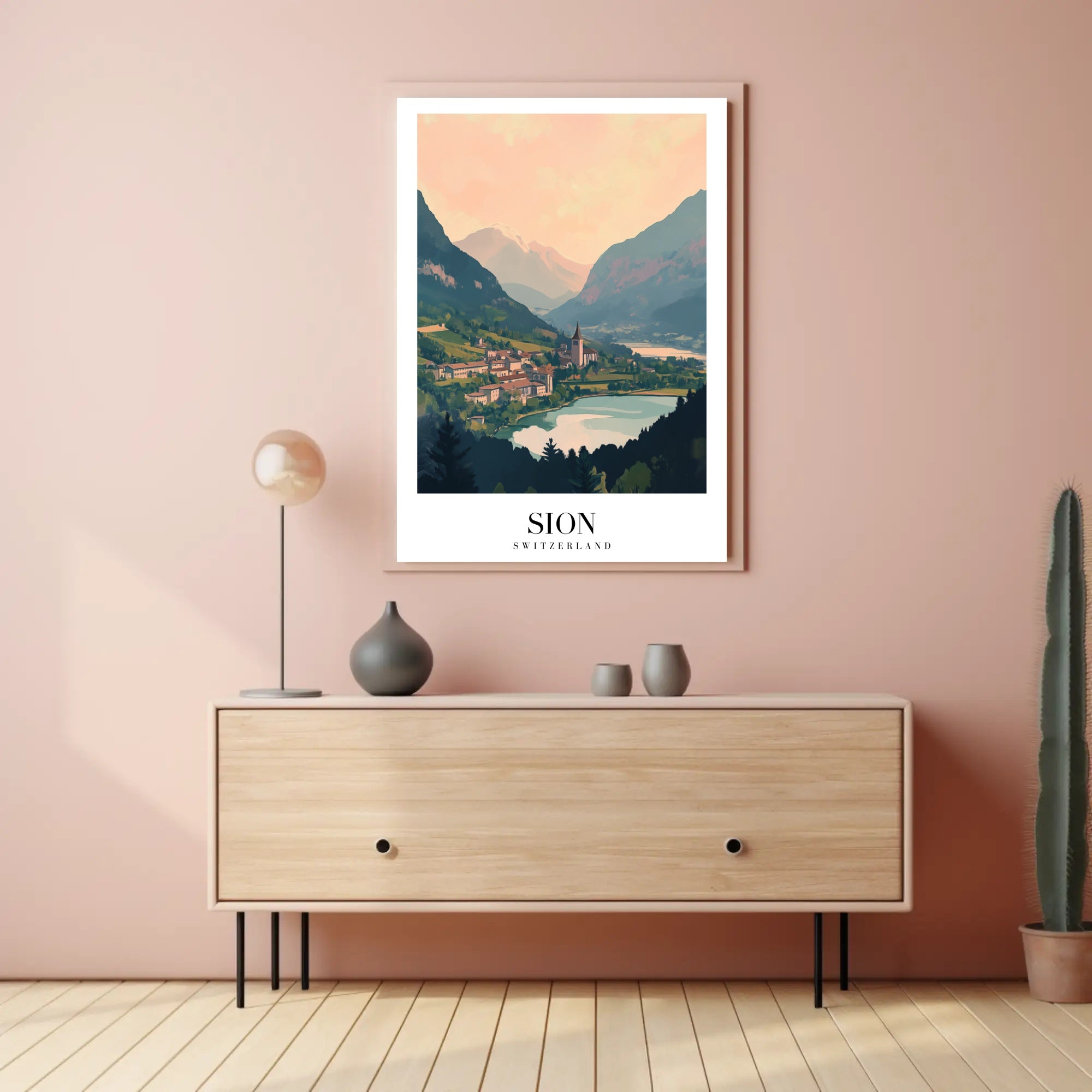 Sion Cityscape Art Print: Urban or Cityscape Poster PosterGoat