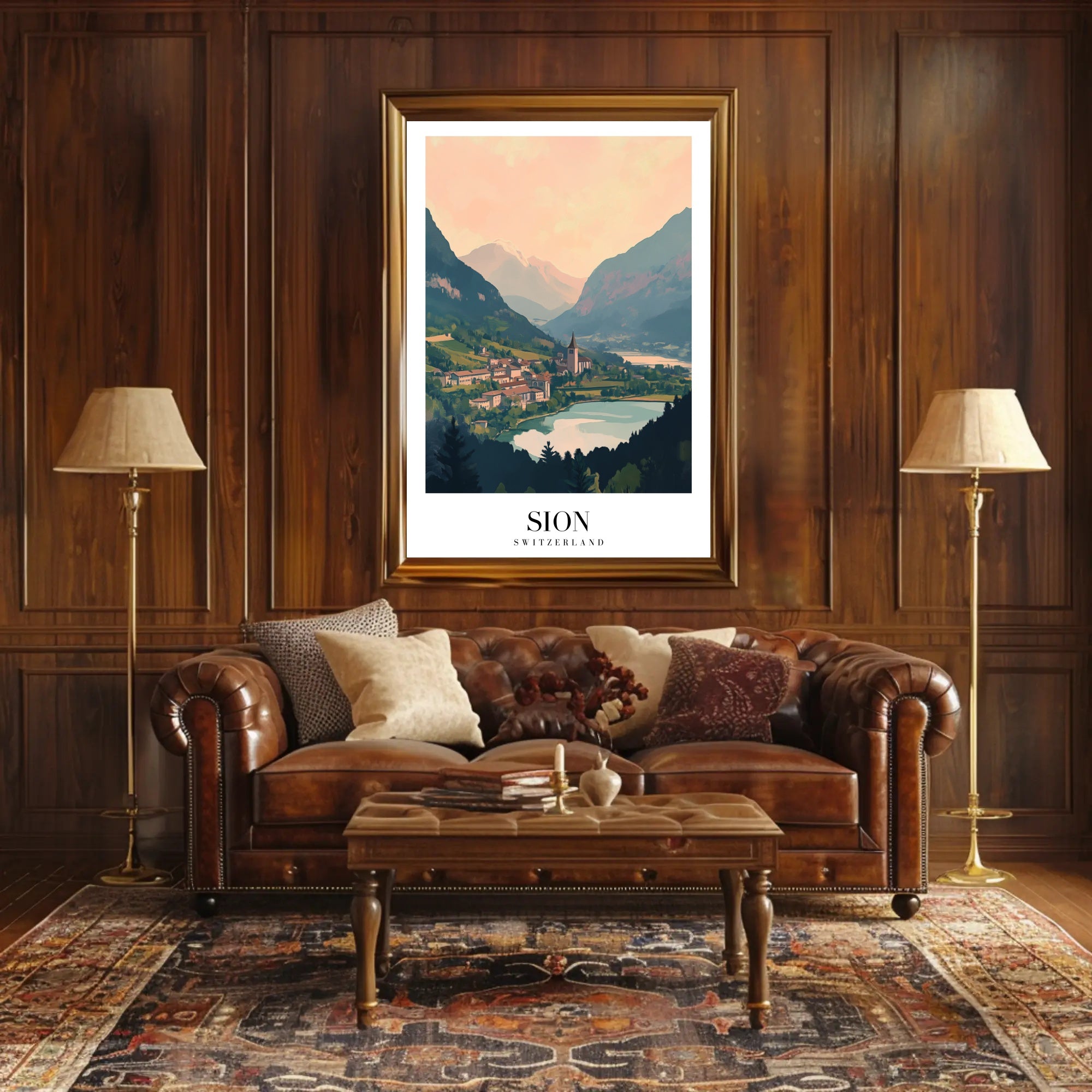 Sion Cityscape Art Print: Urban or Cityscape Poster PosterGoat