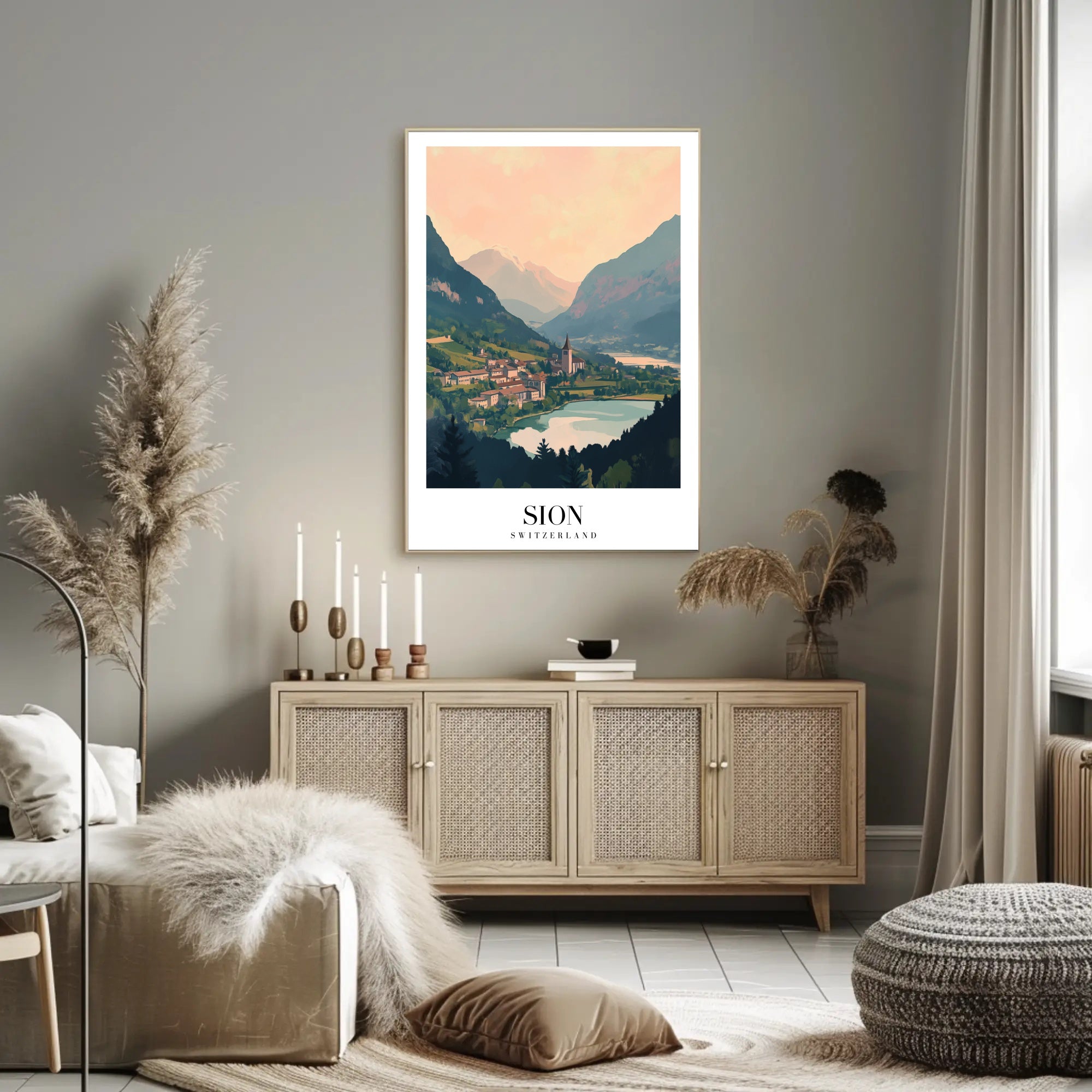 Sion Cityscape Art Print: Urban or Cityscape Poster PosterGoat