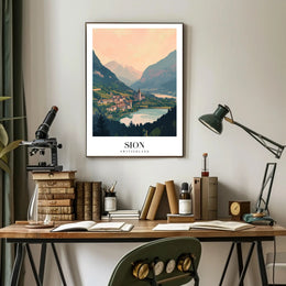 Sion Cityscape Art Print: Urban or Cityscape Poster PosterGoat