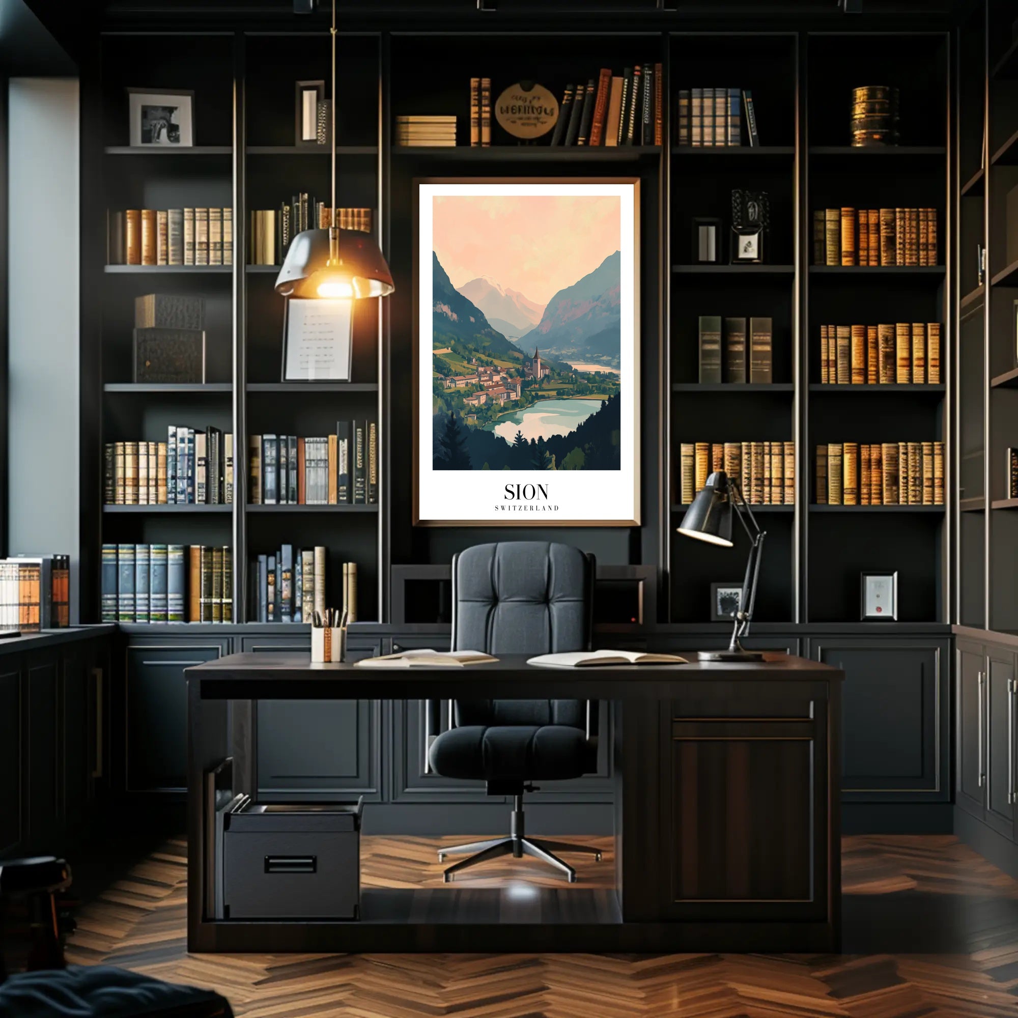 Sion Cityscape Art Print: Urban or Cityscape Poster PosterGoat
