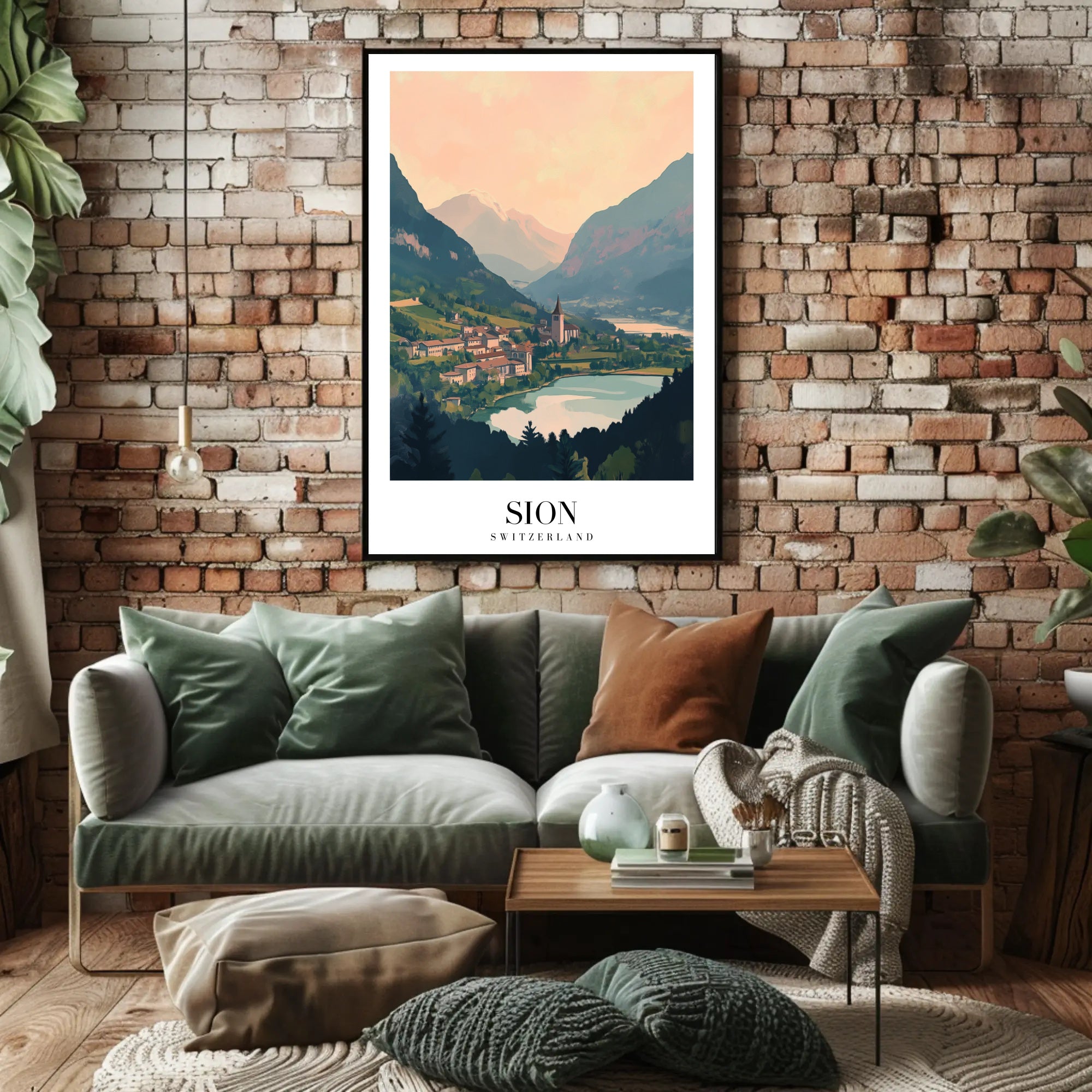 Sion Cityscape Art Print: Urban or Cityscape Poster PosterGoat