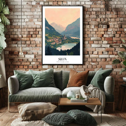 Sion Cityscape Art Print: Urban or Cityscape Poster PosterGoat