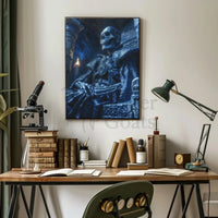 Skeletal Monarch on Throne Fantasy Art Poster PosterGoat