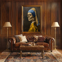 Skeletal Portrait with Earring Artistic Poster PosterGoat