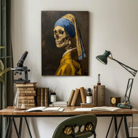 Skeletal Portrait with Earring Artistic Poster PosterGoat