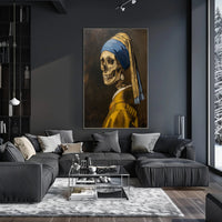 Skeletal Portrait with Earring Artistic Poster PosterGoat
