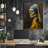 Skeletal Portrait with Earring Artistic Poster PosterGoat