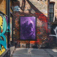 Skeletal Rider on Fiery Horse Fantasy Illustration Poster PosterGoat