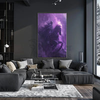Skeletal Rider on Fiery Horse Fantasy Illustration Poster PosterGoat