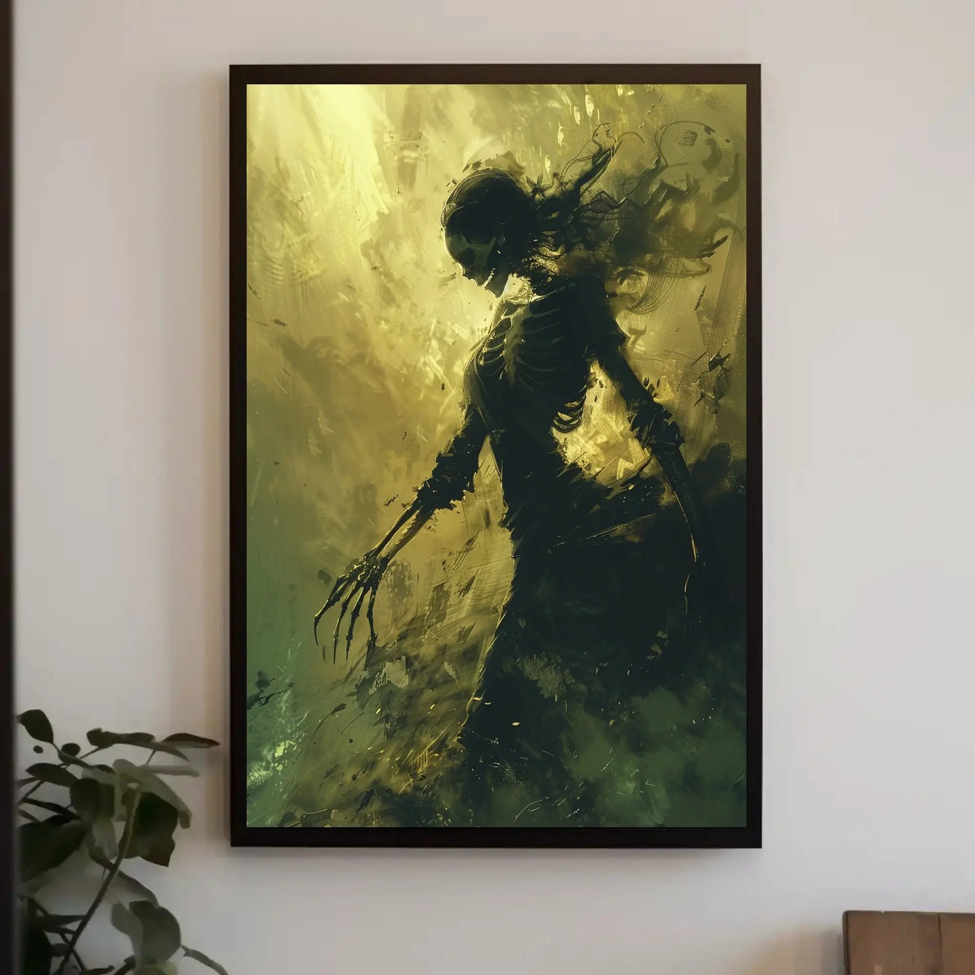 Skeletal Specter Digital Art Print: Abstract, Artistic, or Pop Culture Poster PosterGoat