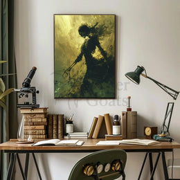 Skeletal Specter Digital Art Print: Abstract, Artistic, or Pop Culture Poster PosterGoat