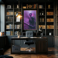 Skeletal Warrior in Eerie Mist Fantasy Poster PosterGoat