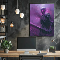 Skeletal Warrior in Eerie Mist Fantasy Poster PosterGoat