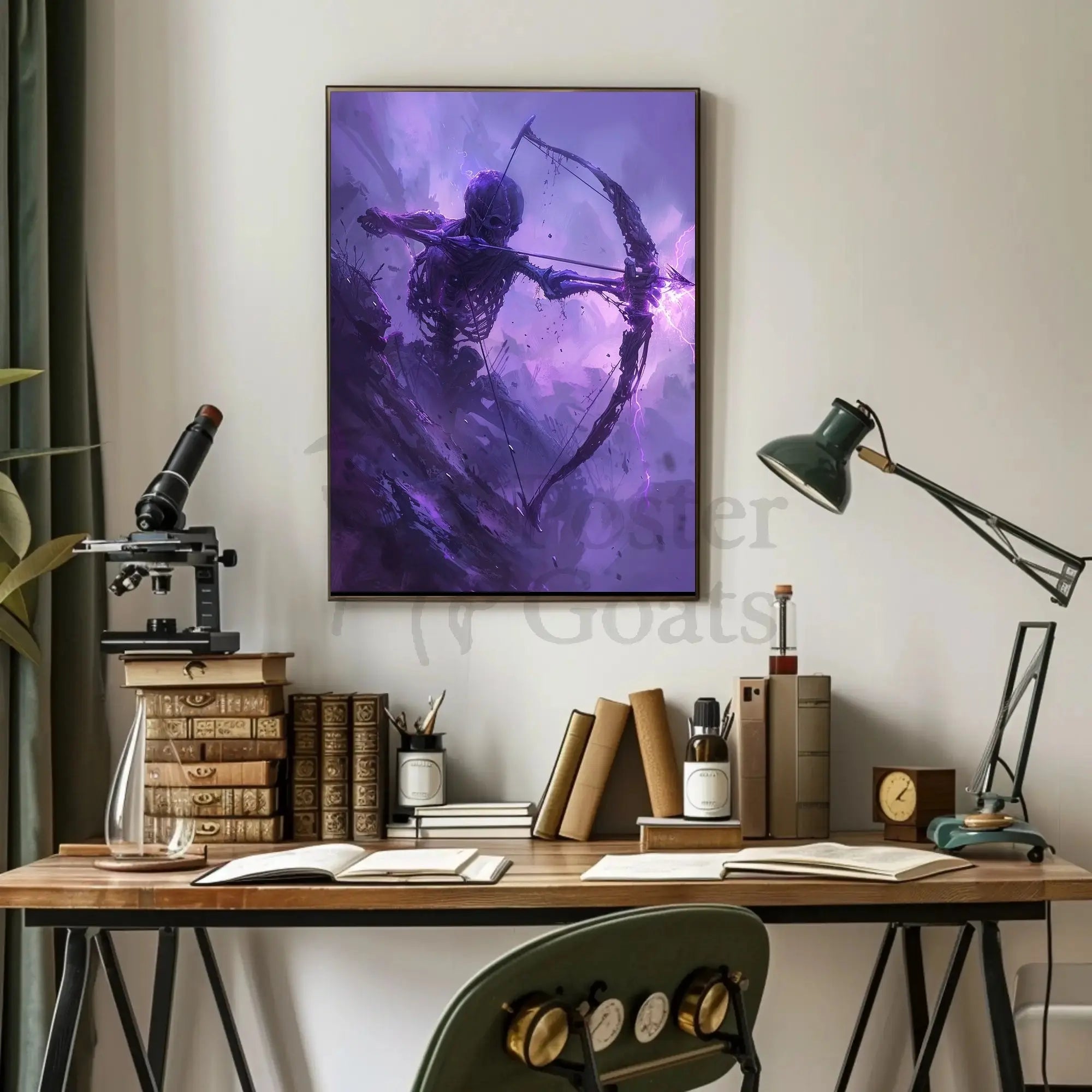 Skeleton Archer in Mystical Fantasy Art Poster PosterGoat
