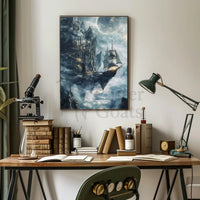 Skyborne Ship Adventure Fantasy Artistic Poster PosterGoat