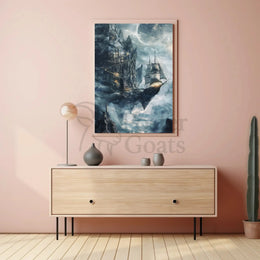 Skyborne Ship Adventure Fantasy Artistic Poster PosterGoat