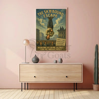 Skybound Escape Retro Magic Performance Poster PosterGoat
