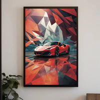 Sleek Modern Sports Car Abstract Artistic Poster PosterGoat