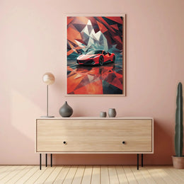 Sleek Modern Sports Car Abstract Artistic Poster PosterGoat