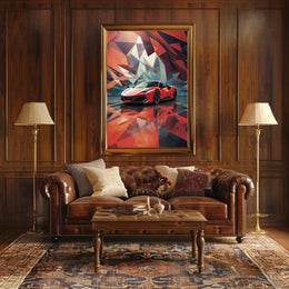 Sleek Modern Sports Car Abstract Artistic Poster PosterGoat
