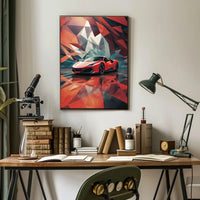 Sleek Modern Sports Car Abstract Artistic Poster PosterGoat