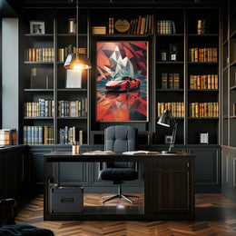Sleek Modern Sports Car Abstract Artistic Poster PosterGoat