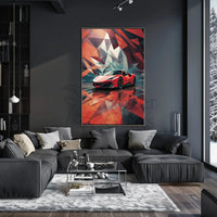 Sleek Modern Sports Car Abstract Artistic Poster PosterGoat