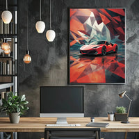 Sleek Modern Sports Car Abstract Artistic Poster PosterGoat