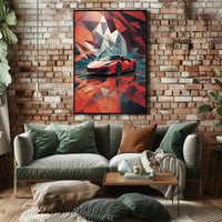 Sleek Modern Sports Car Abstract Artistic Poster PosterGoat