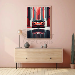 Sleek Sports Car High-Impact Artistic Poster PosterGoat