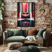 Sleek Sports Car High-Impact Artistic Poster PosterGoat