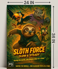Sloth Force Slow Steady Poster PosterGoat