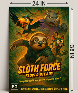 Sloth Force Slow Steady Poster PosterGoat
