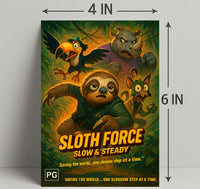 Sloth Force Slow Steady Poster PosterGoat