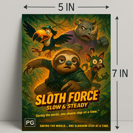 Sloth Force Slow Steady Poster PosterGoat