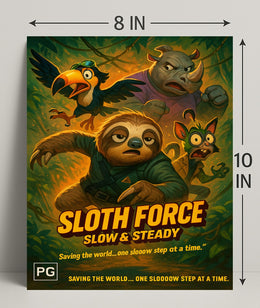Sloth Force Slow Steady Poster PosterGoat