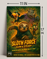 Sloth Force Slow Steady Poster PosterGoat