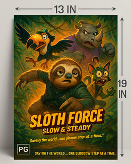 Sloth Force Slow Steady Poster PosterGoat