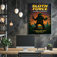 Sloth Force Slow Steady Poster PosterGoat