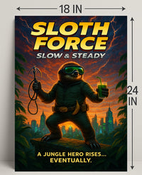 Sloth Force Slow Steady Poster PosterGoat