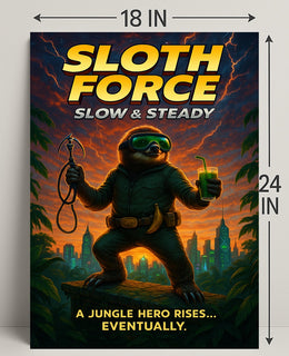 Sloth Force Slow Steady Poster PosterGoat