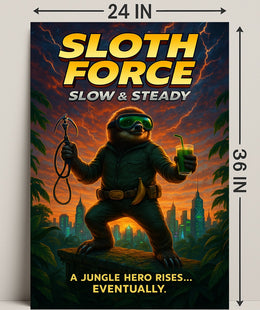 Sloth Force Slow Steady Poster PosterGoat