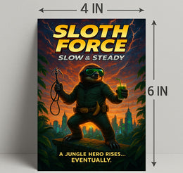 Sloth Force Slow Steady Poster PosterGoat