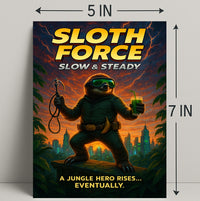 Sloth Force Slow Steady Poster PosterGoat