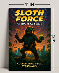 Sloth Force Slow Steady Poster PosterGoat
