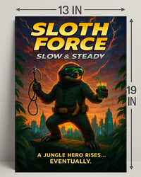 Sloth Force Slow Steady Poster PosterGoat