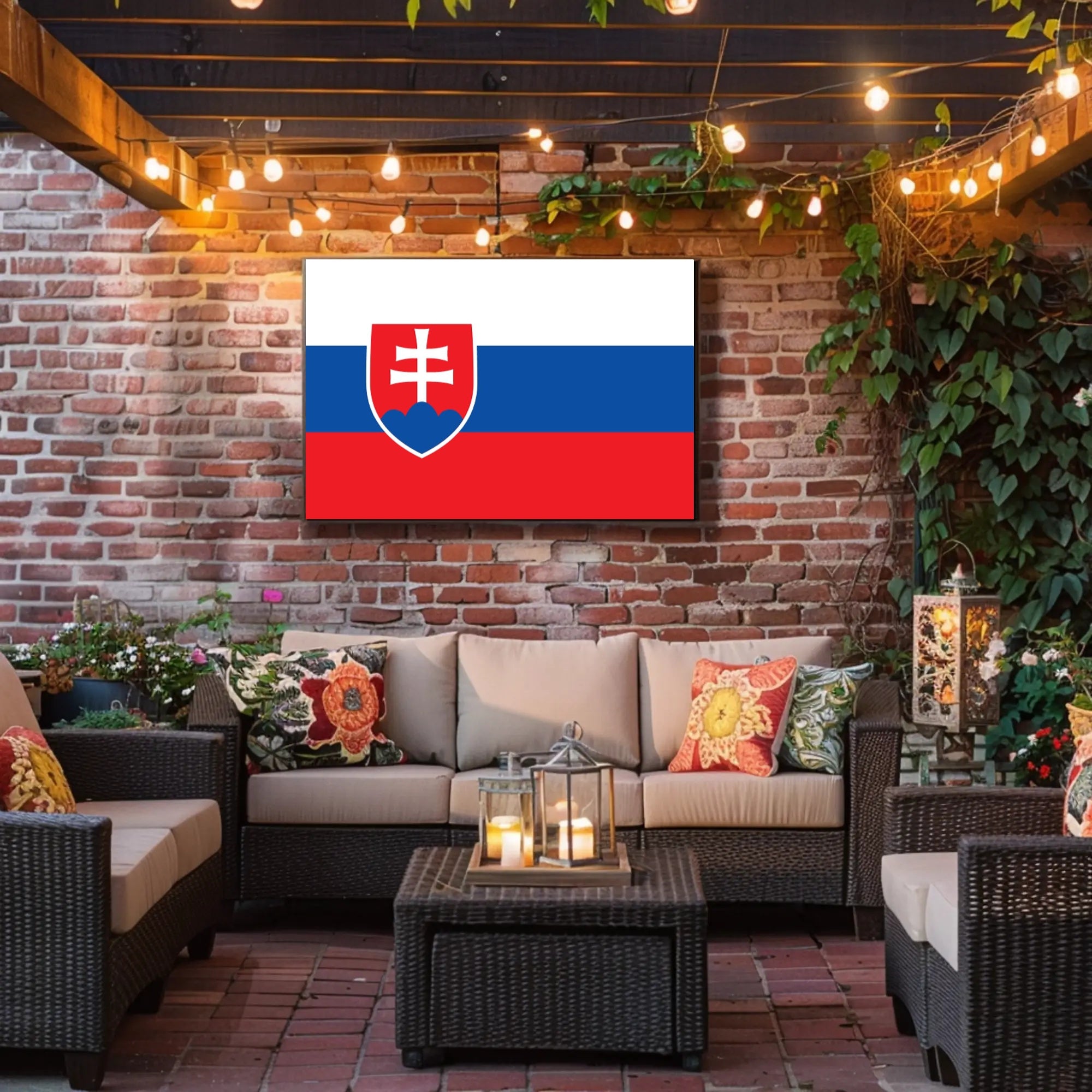 Slovakia Flag Pride Modern Art Country Flag Poster PosterGoat