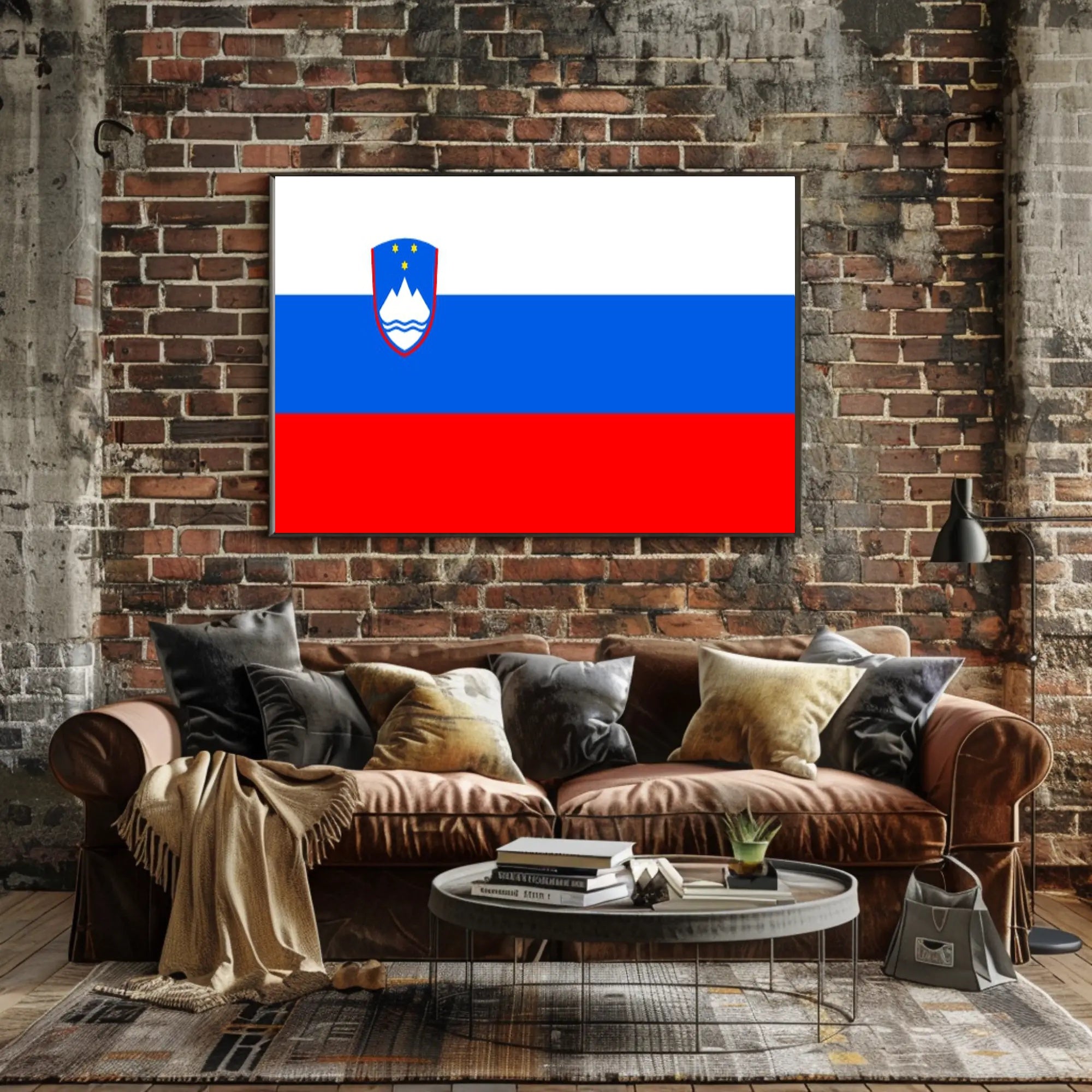 Slovenian Flag and Symbols Country Flag Poster PosterGoat