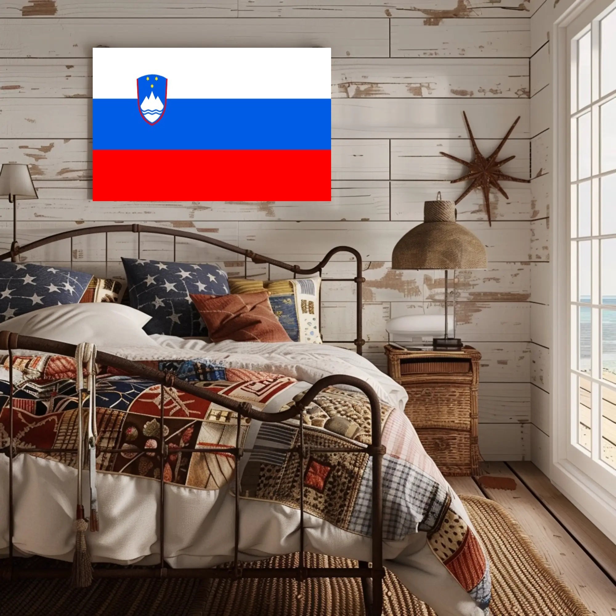 Slovenian Flag and Symbols Country Flag Poster PosterGoat